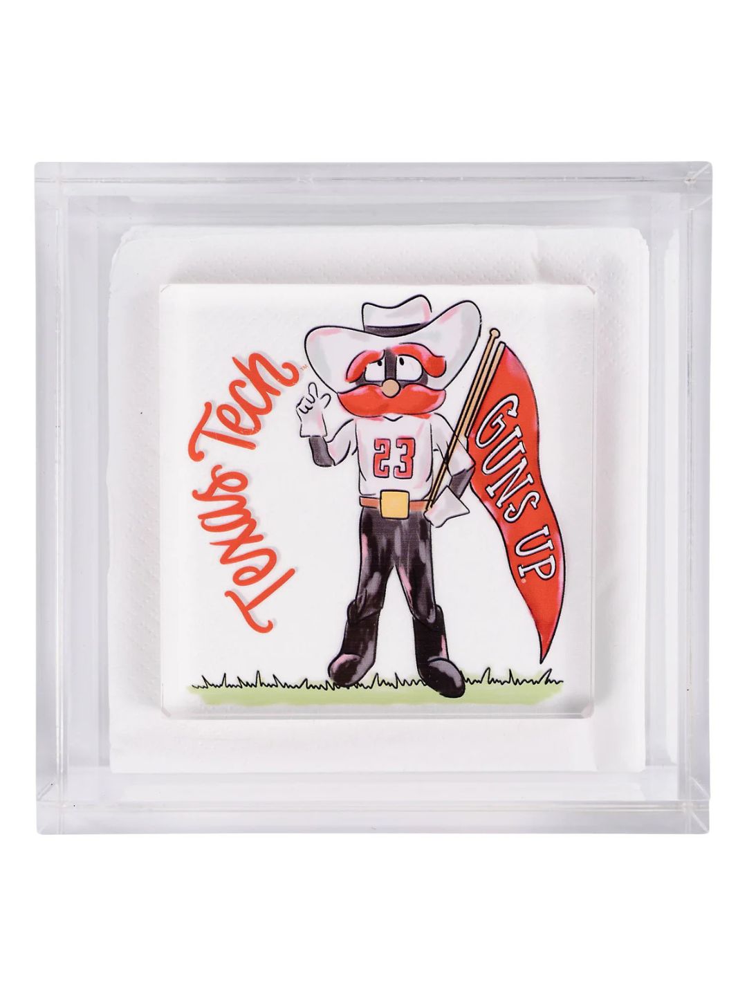 Acrylic Raider Red Paperweight