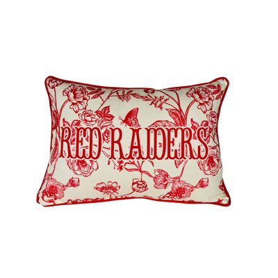 Red Raiders Toile Piped Pillow
