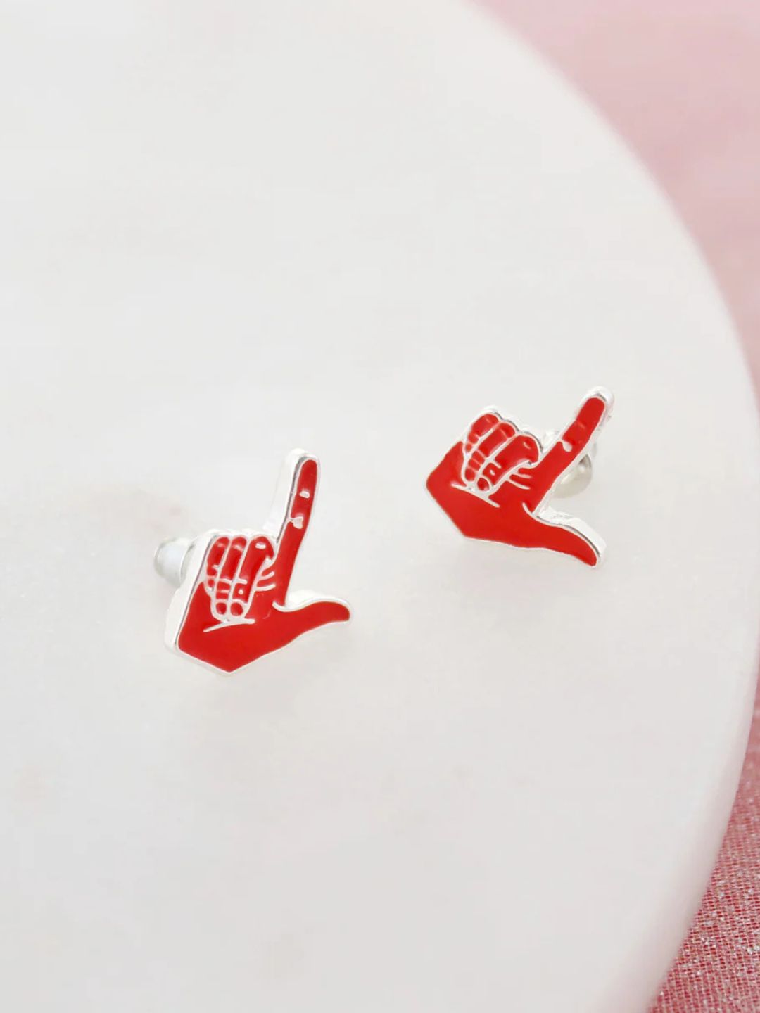 Guns Up Hand Stud Earring