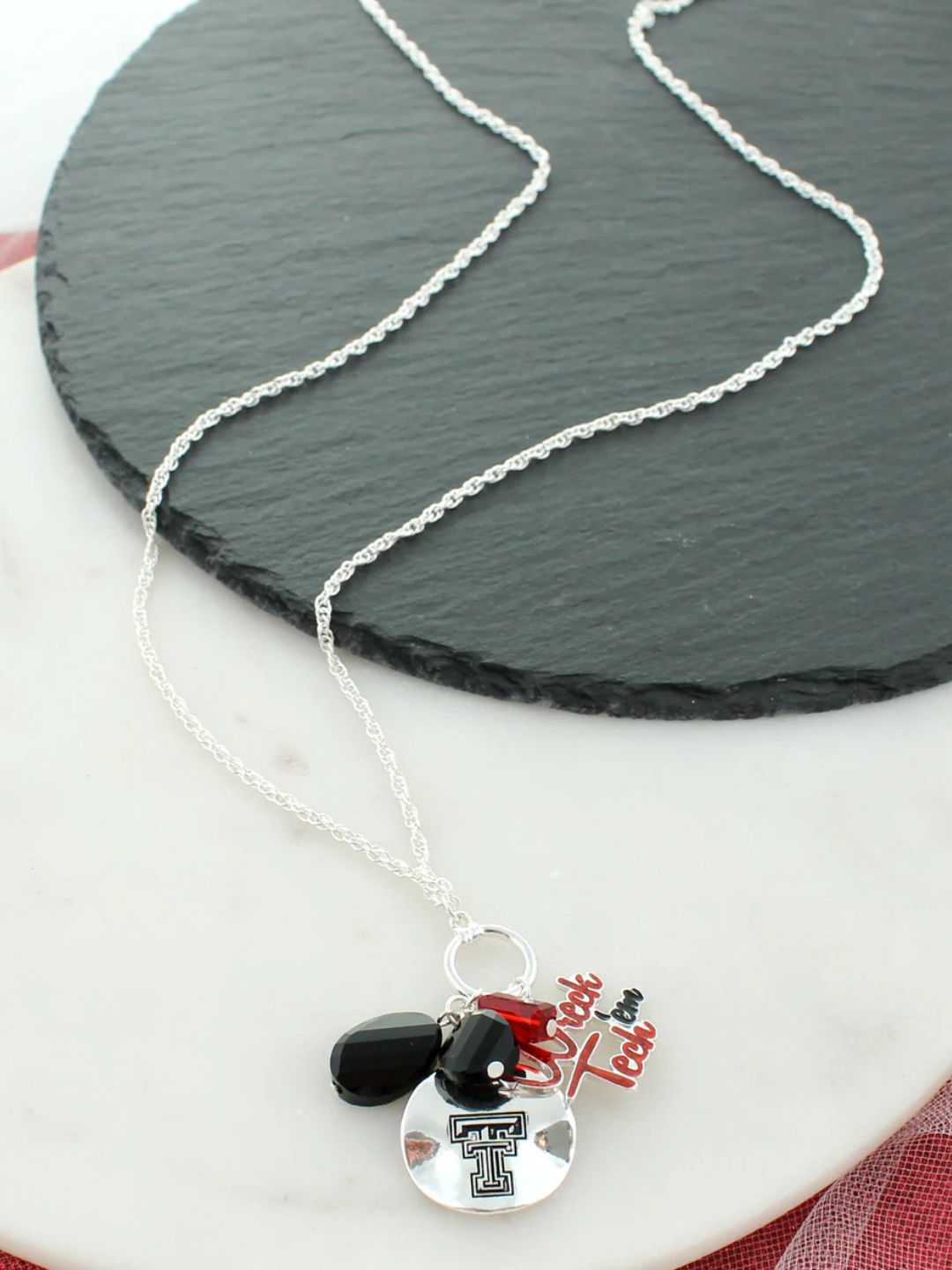 Wreck em Slogan Cluster Necklace