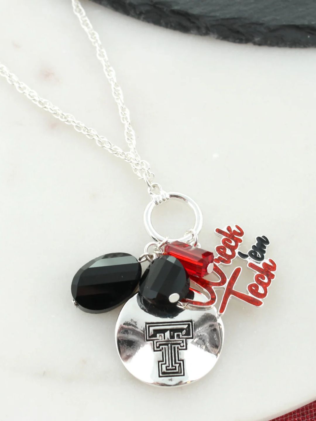 Wreck em Slogan Cluster Necklace