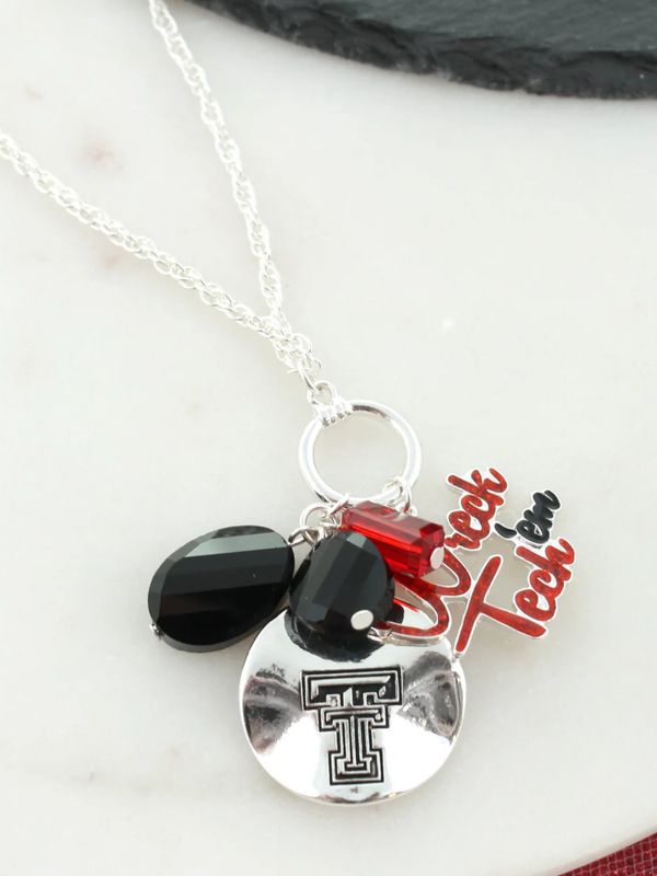 Wreck em Slogan Cluster Necklace