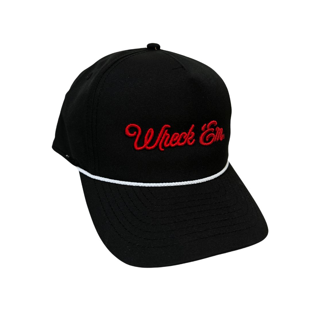 Wreck 'Em Puff Rope Cap - Black