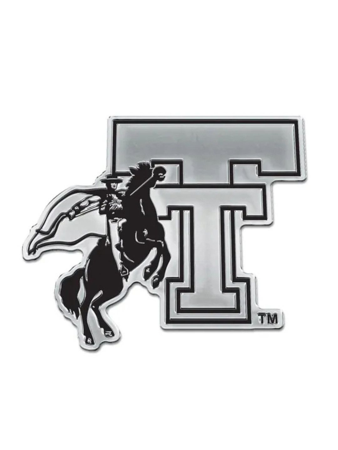 Horse &amp; Rider Chrome Auto Emblem