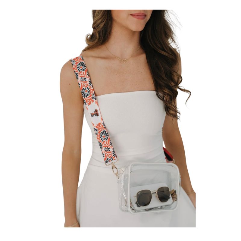 Floral Stripe Reversible Purse Strap