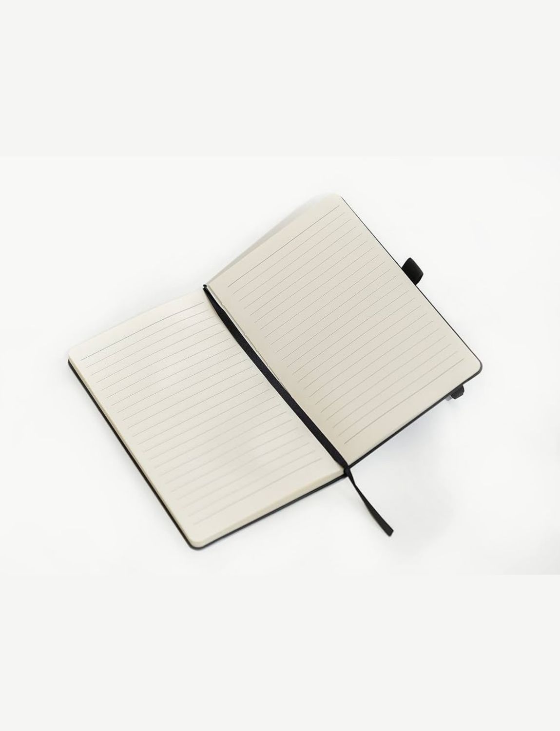 Laser Engraved Notepad with Elastic Band - Black