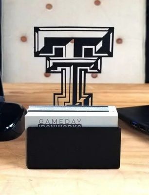 Double T Metal Business Card Holder - Black