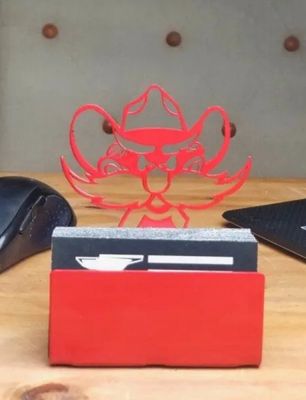 Raider Red Metal Business Card Holder - Red