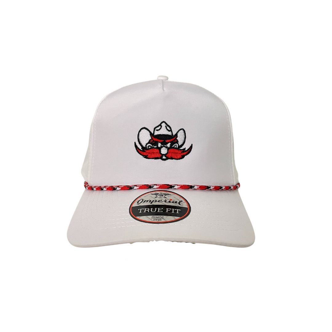 Raider Red Rope Adjustable Cap - White