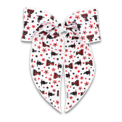 Medium College Star Print Tail Bow