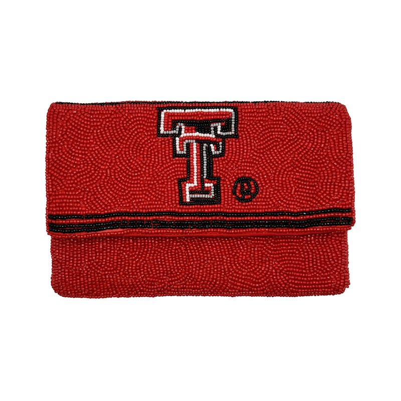 Beaded Mini Cossbody Clutch - Red