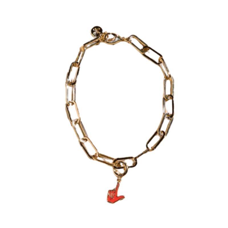 Gold Guns Up Charm Bracelet