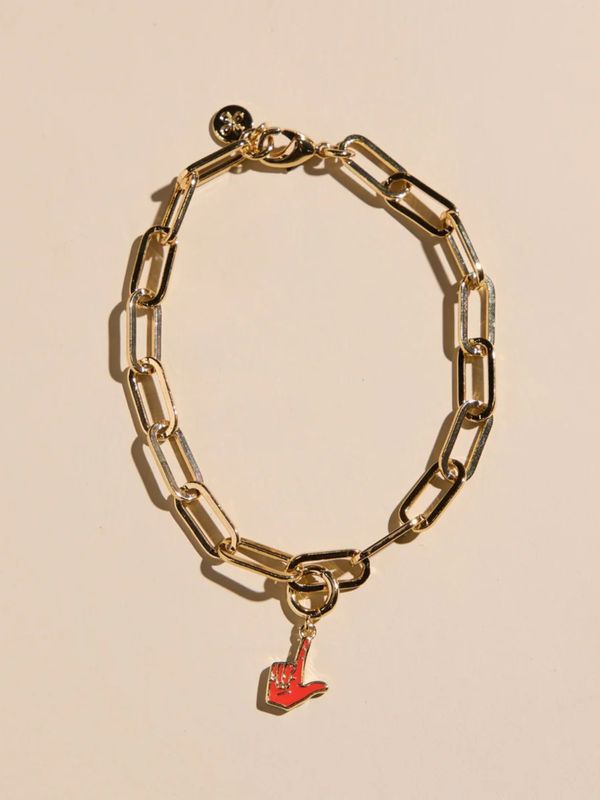Gold Guns Up Charm Bracelet