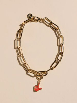 Gold Guns Up Charm Bracelet