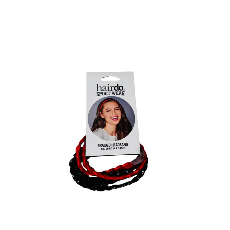 Spirit Hair Braided Headband -  Red &amp; Black 2 Pack