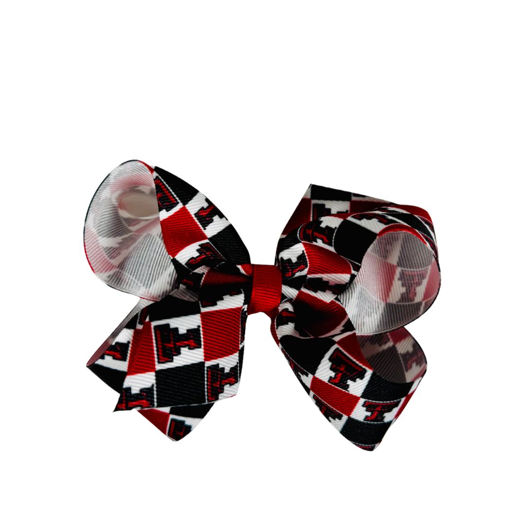 Medium Checkered Hair Bow