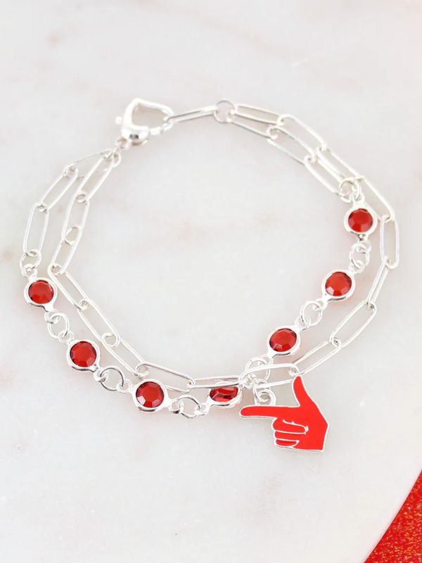 Paperclip Chain Guns Up Trio Bracelet