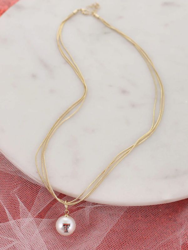 Pearl Logo Gold 18" 3 Strand Necklace