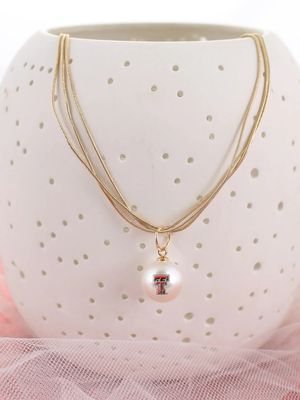 Pearl Logo Gold 18" 3 Strand Necklace