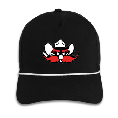 Raider Red Adjustable Rope Cap - Black