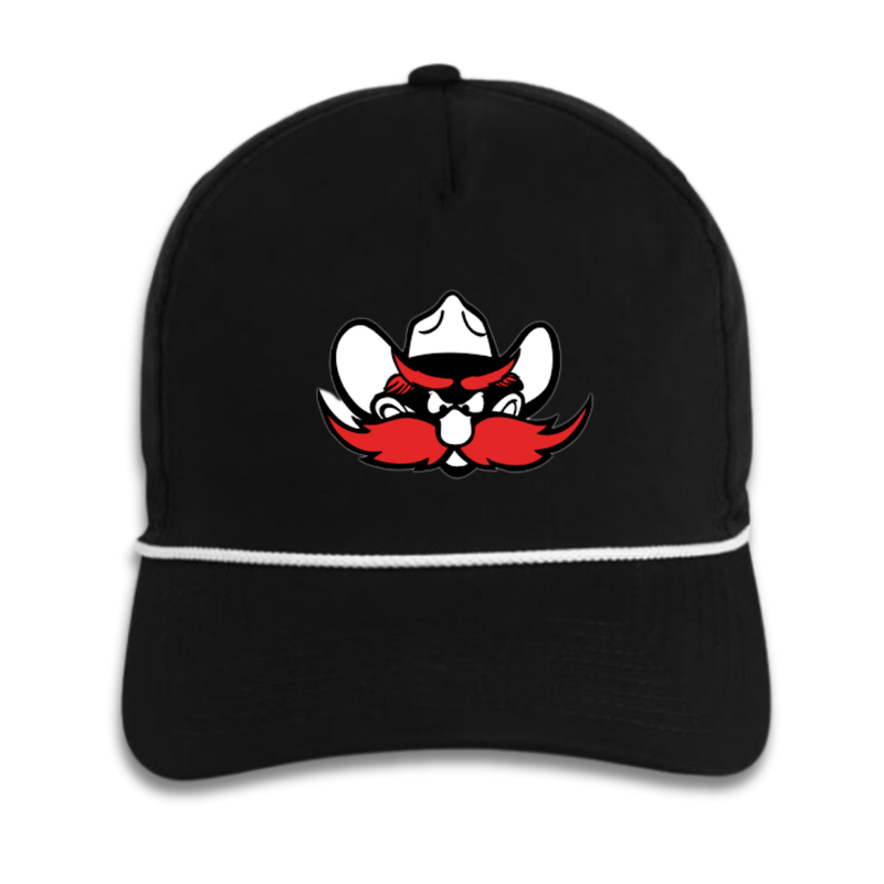 Raider Red Adjustable Rope Cap - Black