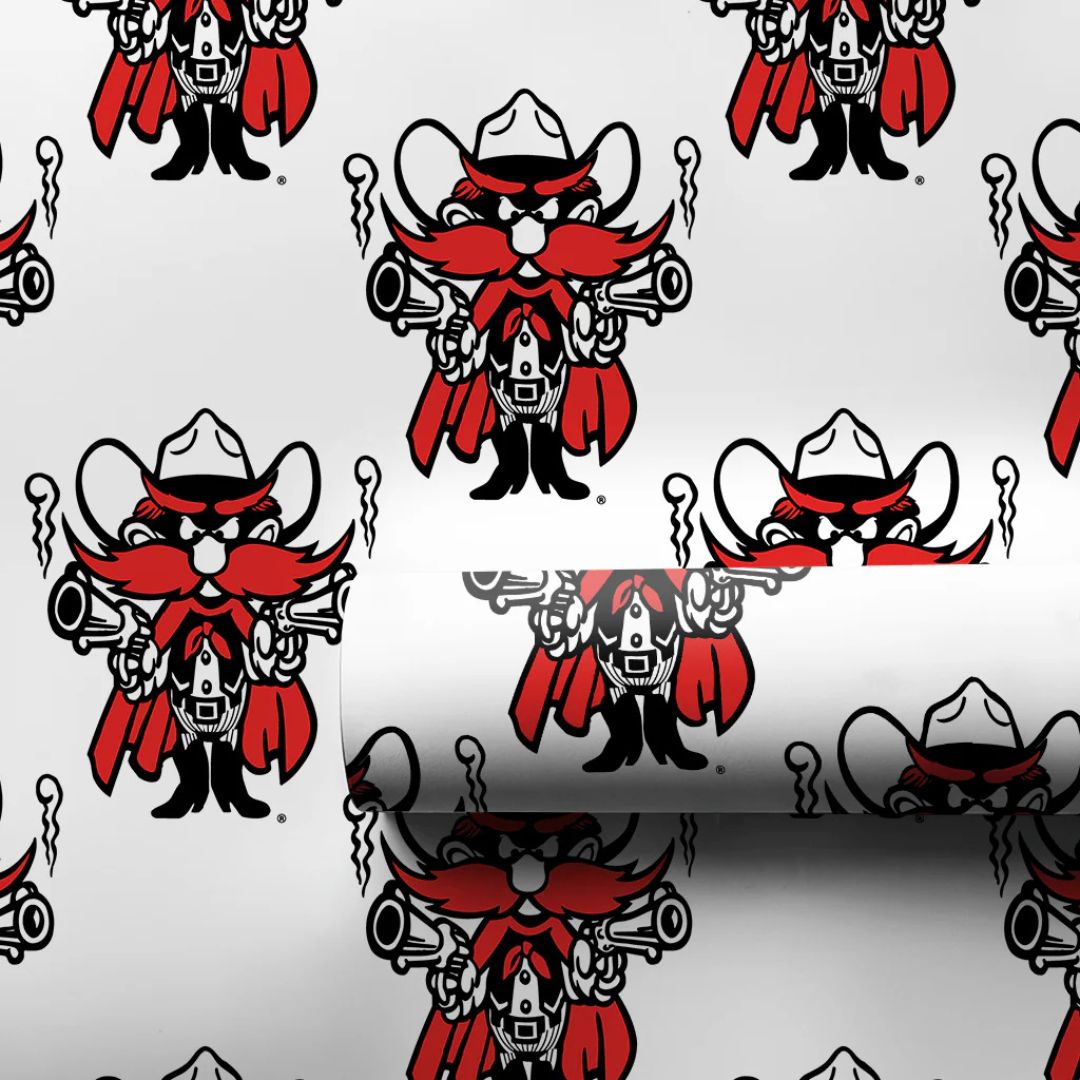 Raider Red White Wrapping Paper - 6 Feet