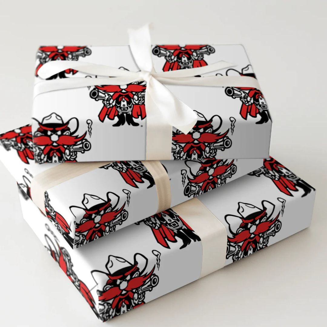 Raider Red White Wrapping Paper - 6 Feet