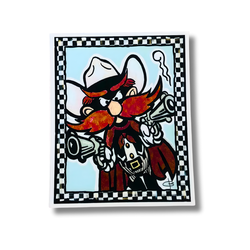 Raider Red Gingham Sticker