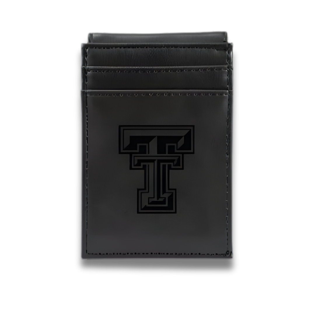 Laser Engraved Front Pocket Wallet - Black