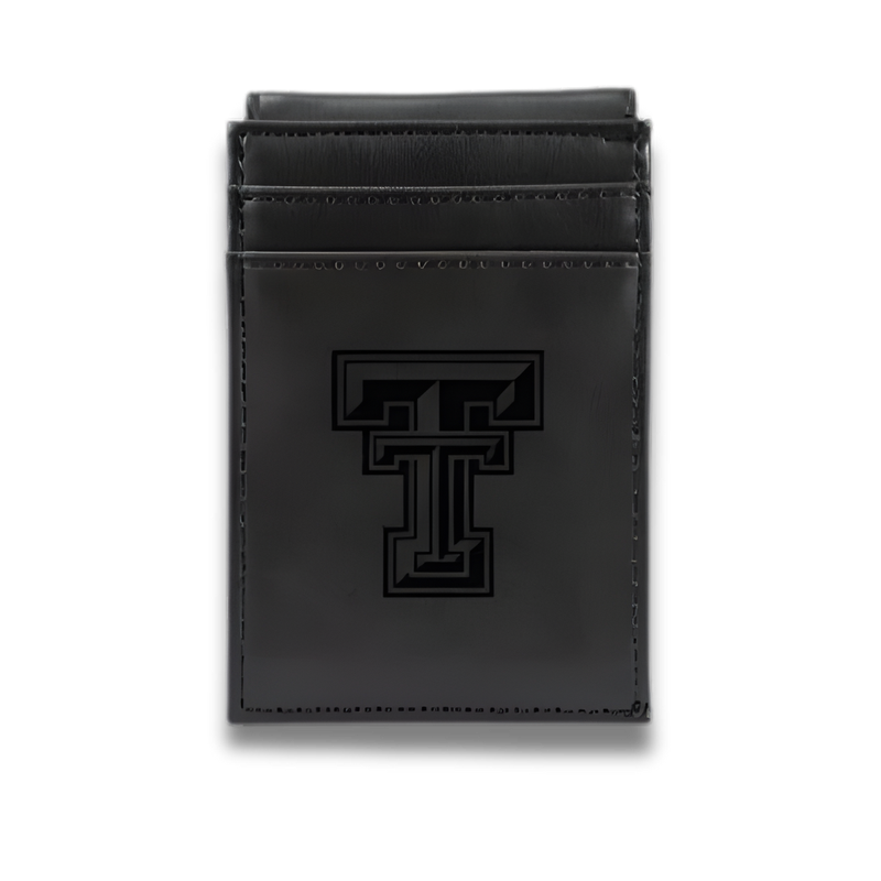 Laser Engraved Front Pocket Wallet - Black