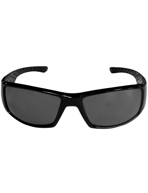 Silver Emblem Black Sleek Sunglasses