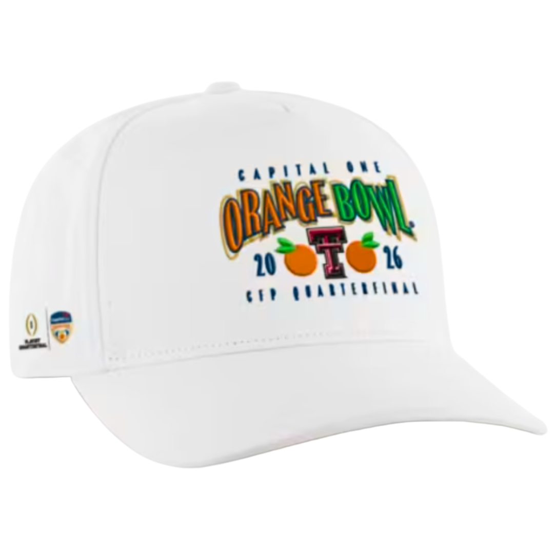 Orange Bowl Twill  Adjustable Cap - White
