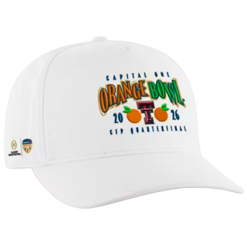 Orange Bowl Twill  Adjustable Cap - White