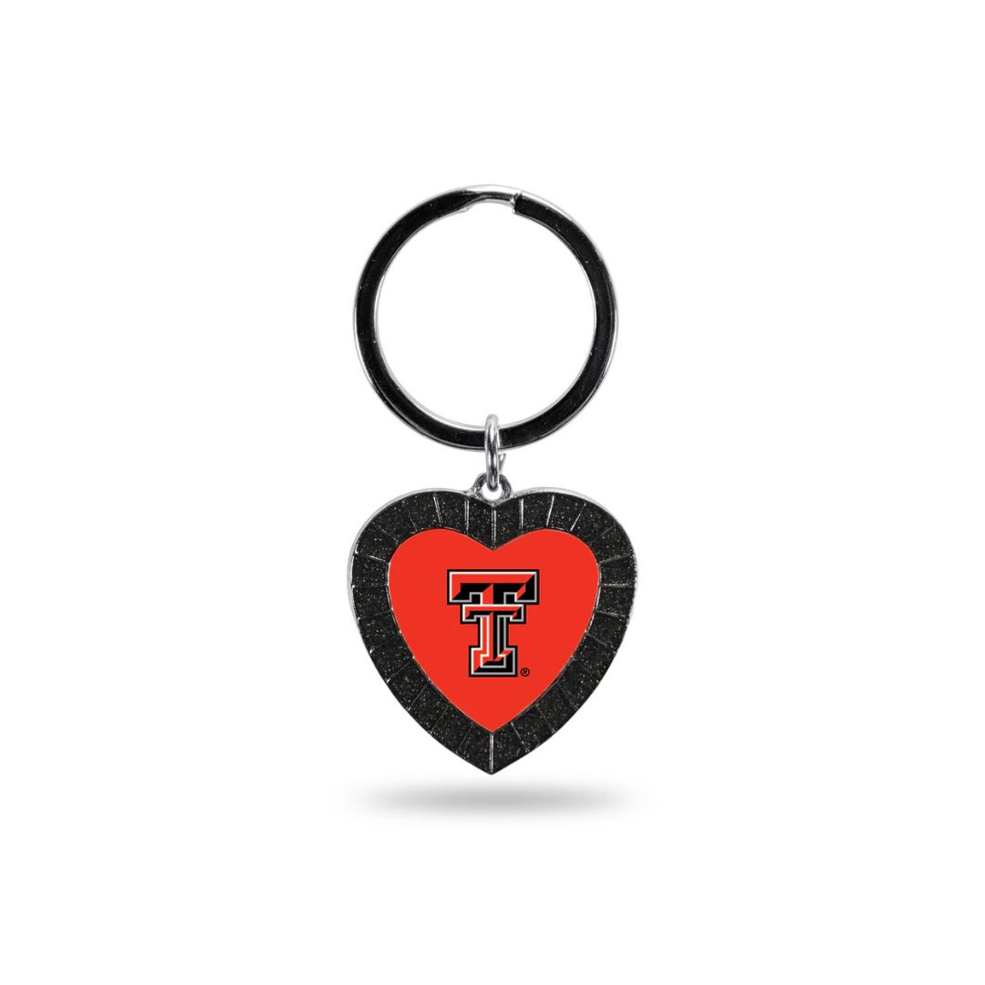 Black Rhinestone Heart Keychain