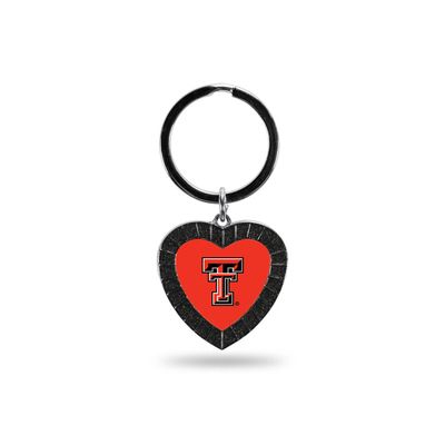 Black Rhinestone Heart Keychain