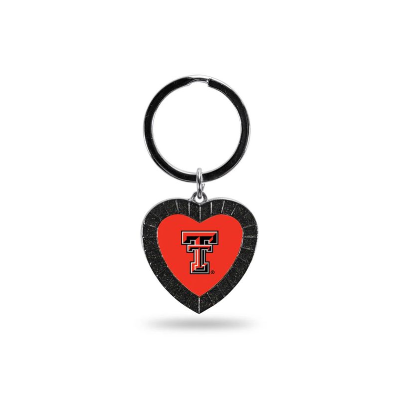 Black Rhinestone Heart Keychain