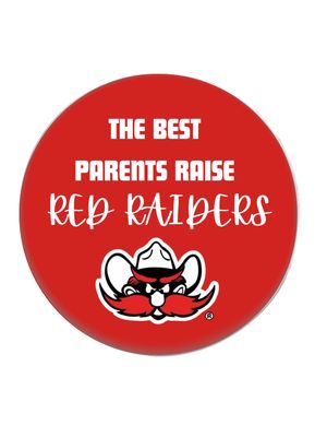 Best Parents Raise Red Raiders Game Day Button