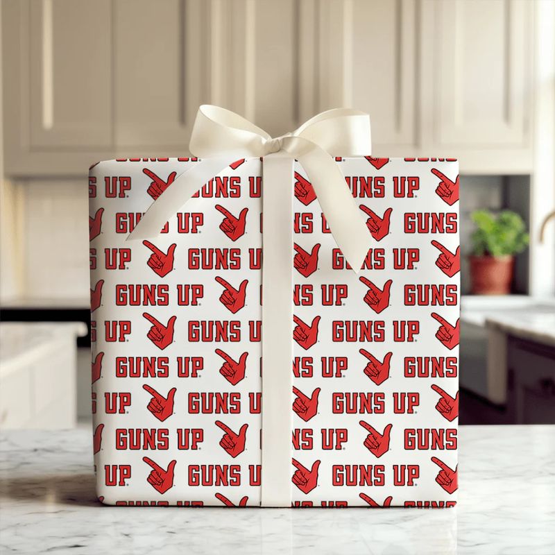Guns Up Hand White Wrapping Paper - 6 Feet