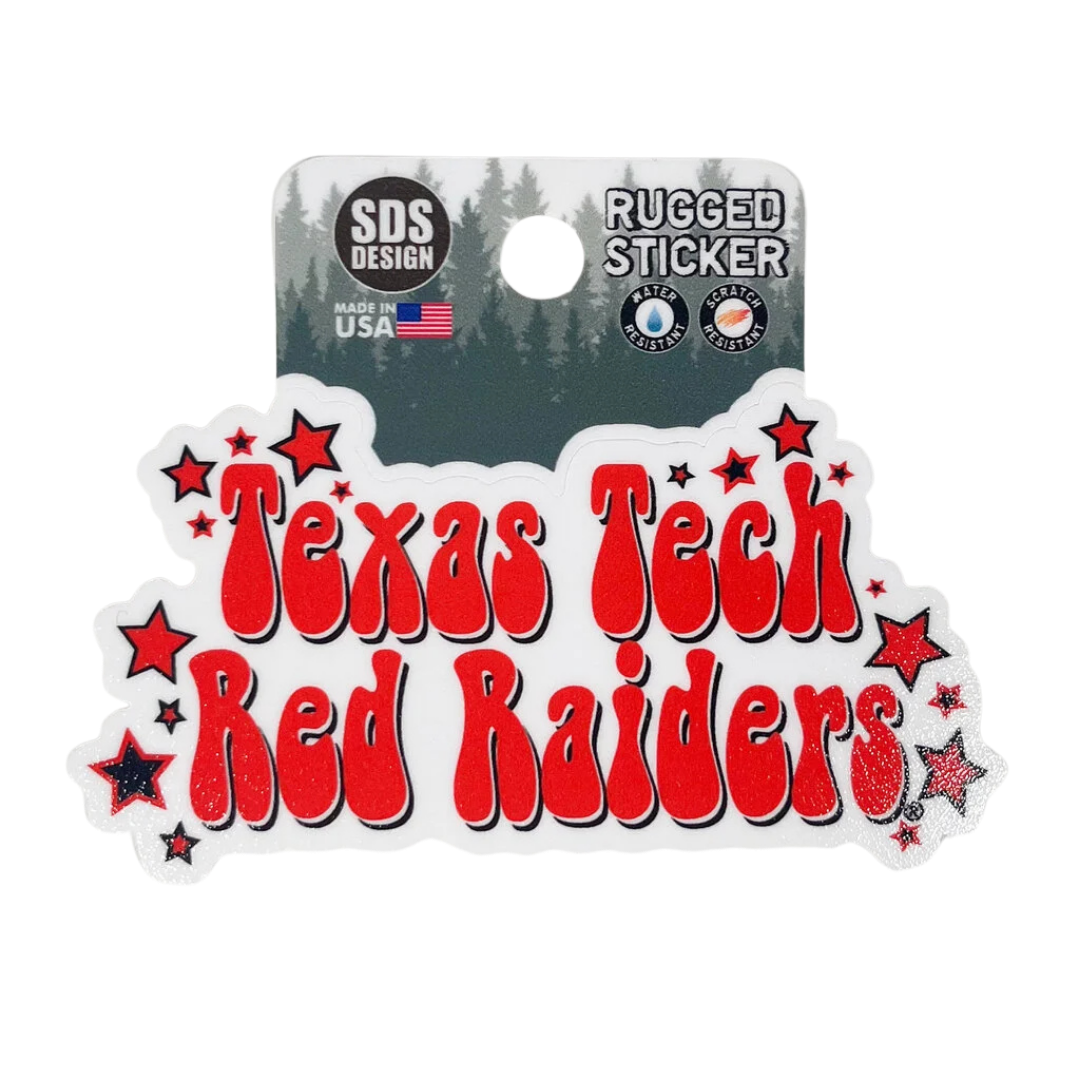 Bubble &amp; Stars Texas Tech Sticker