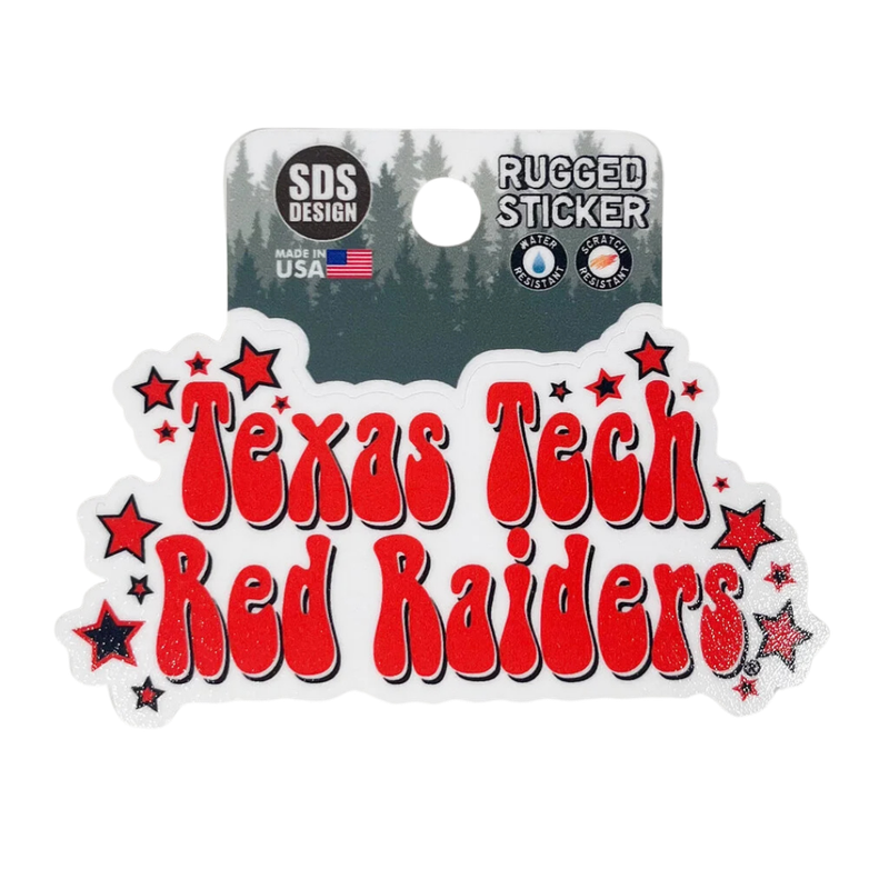 Bubble &amp; Stars Texas Tech Sticker