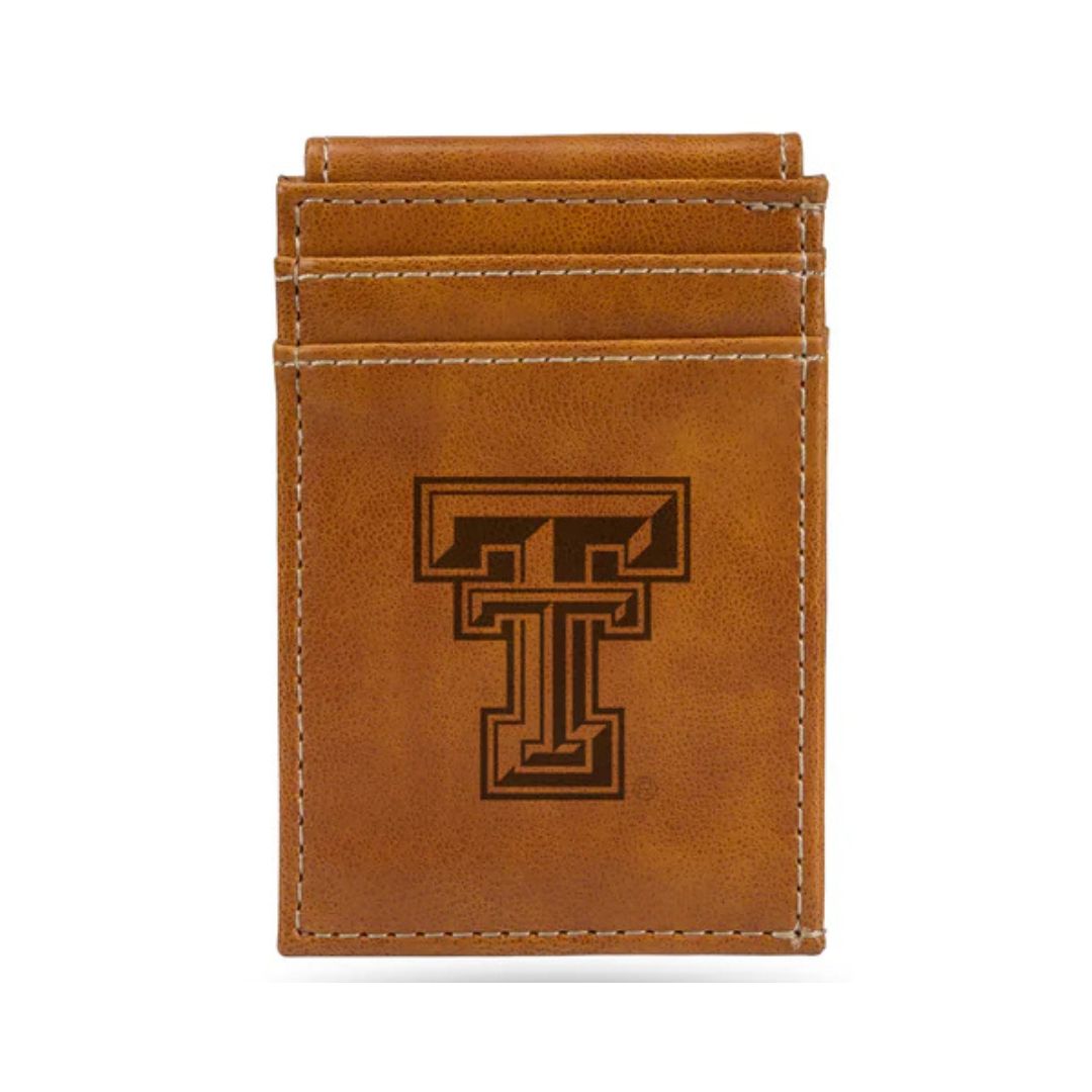 Laser Engraved Front Pocket Wallet - Tan