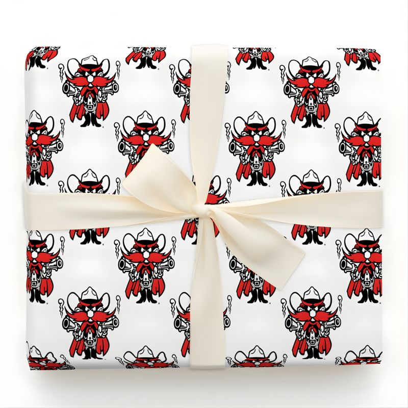 Raider Red White Wrapping Paper - 15 Feet