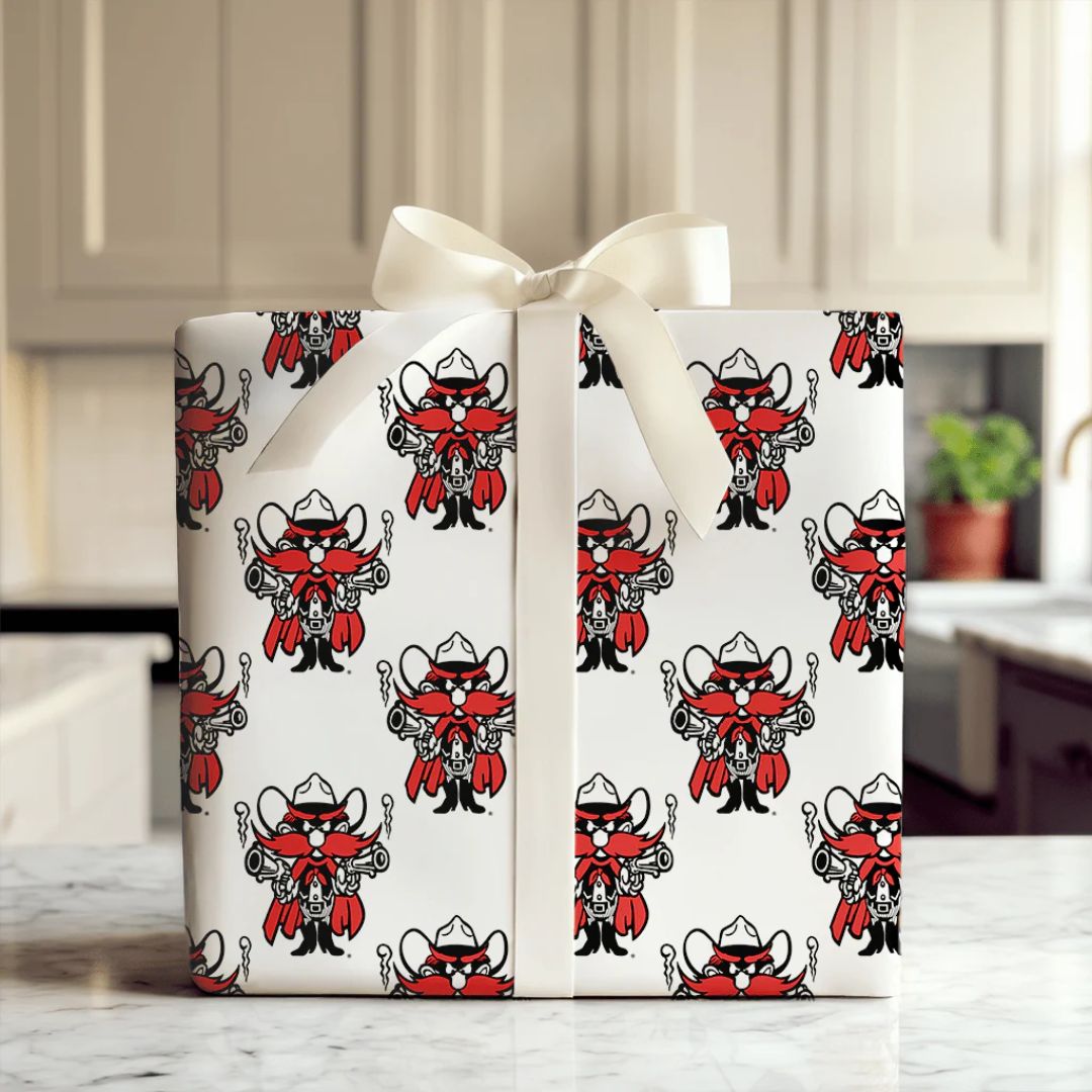 Raider Red White Wrapping Paper - 15 Feet