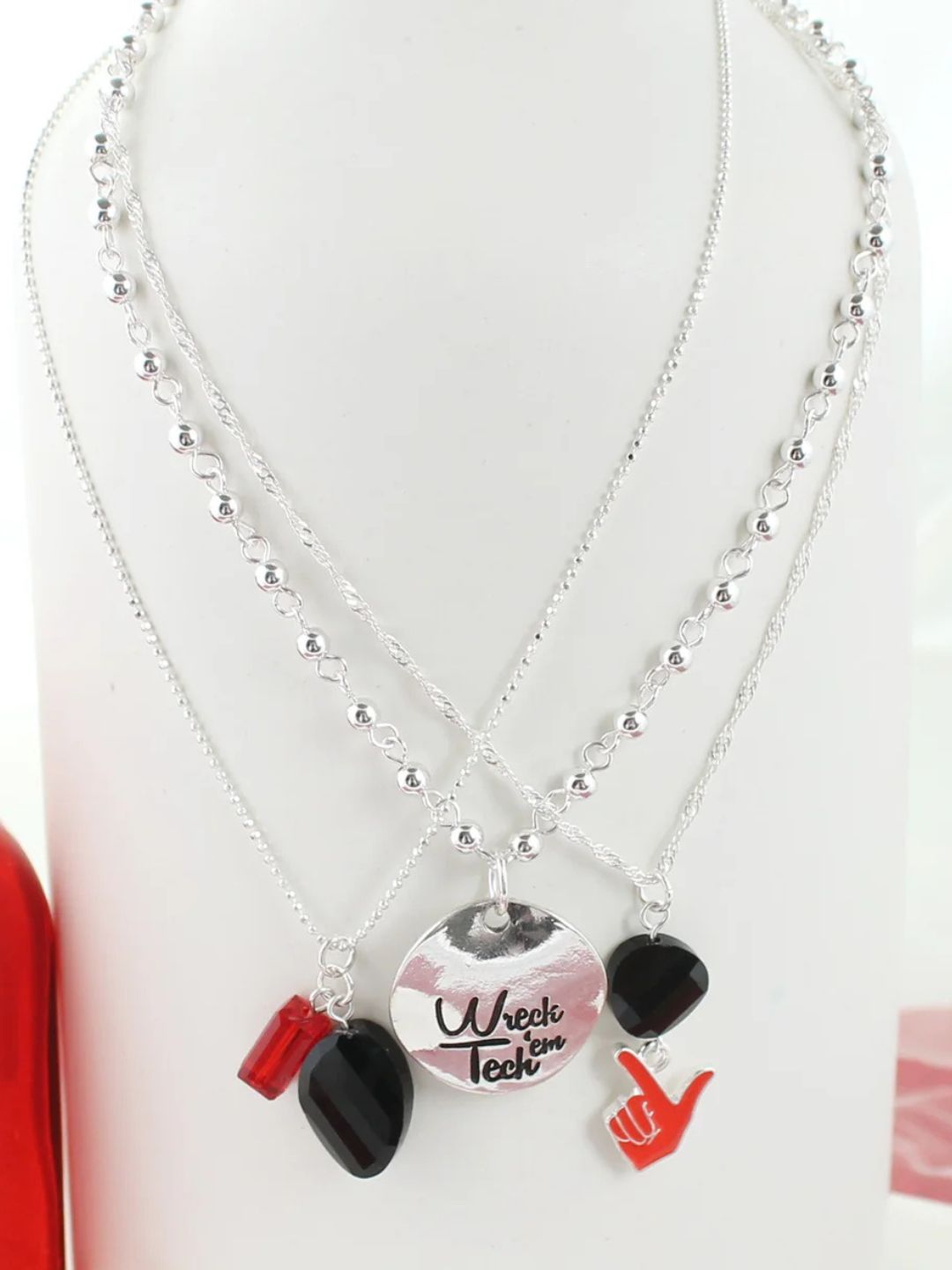 Paperclip Chain Guns Up Trio Necklace
