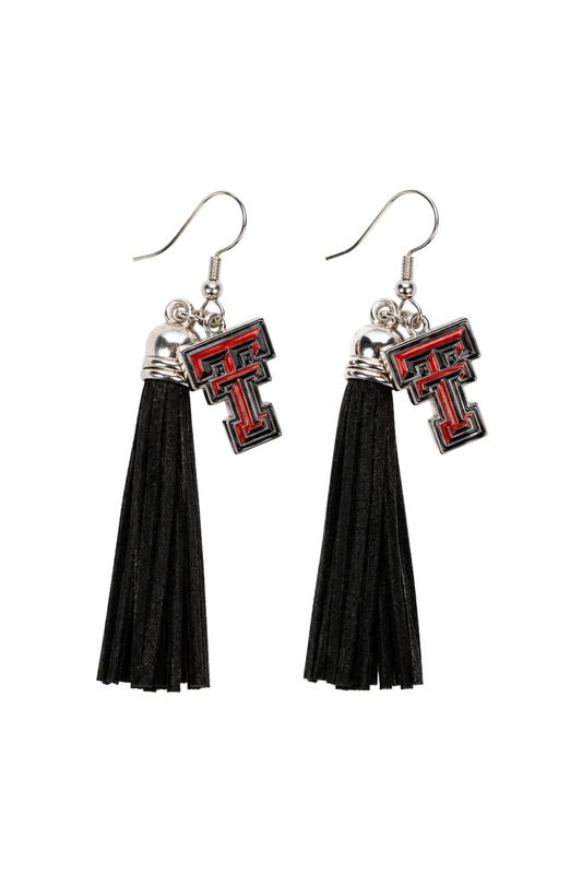 Fringe Double T Dangle Earrings - Silver