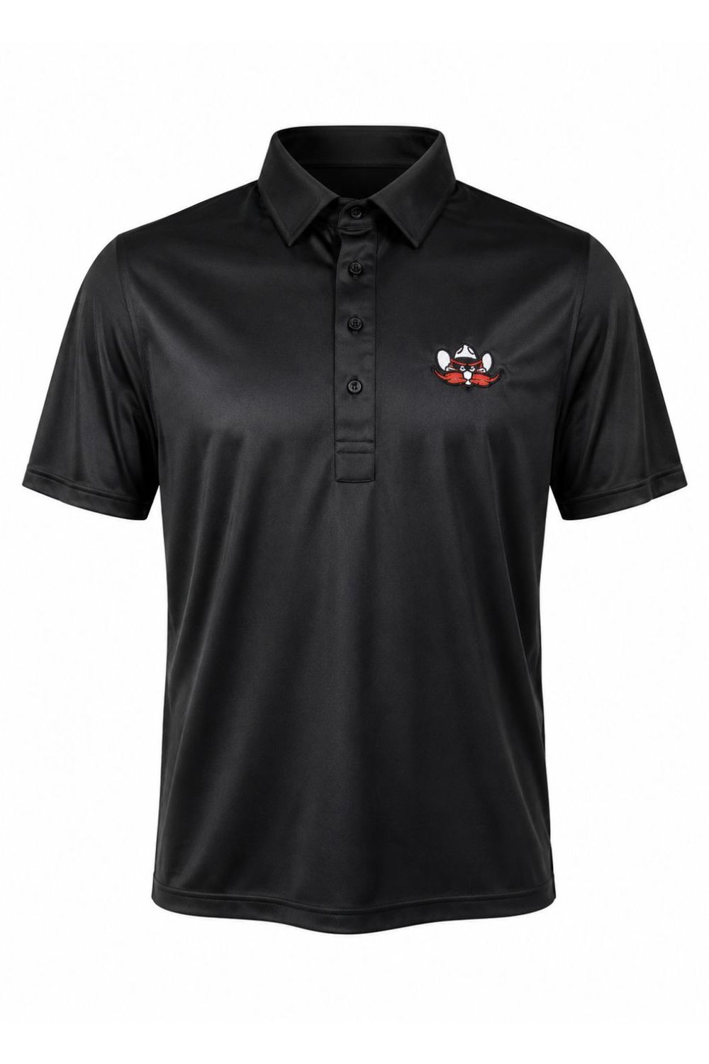 Raider Red Collar Polo, Color: Black, Size: SM