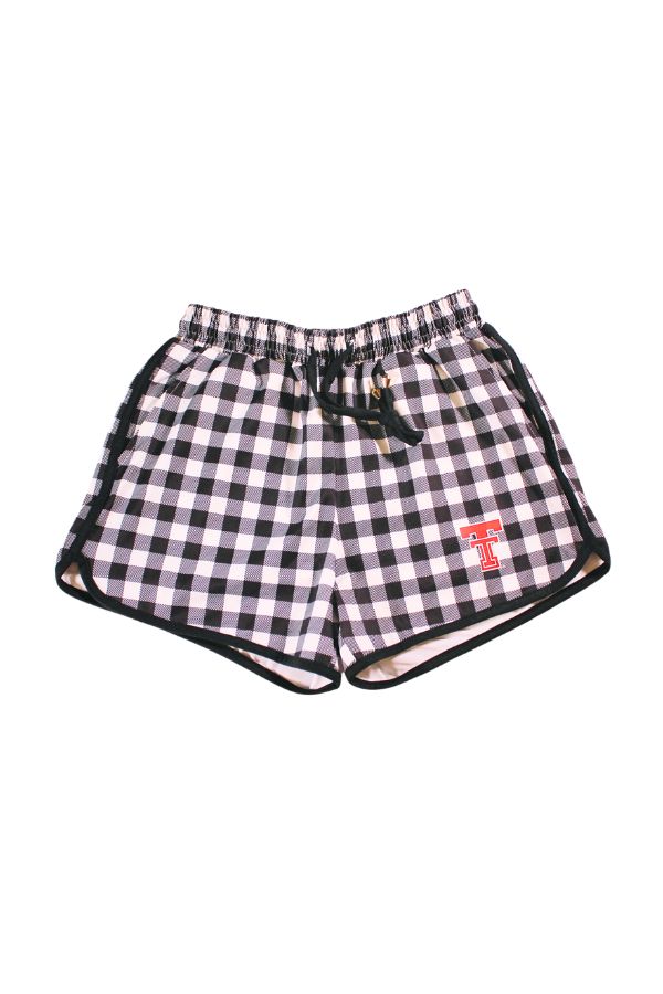 Black Gingham Ladies Shorts