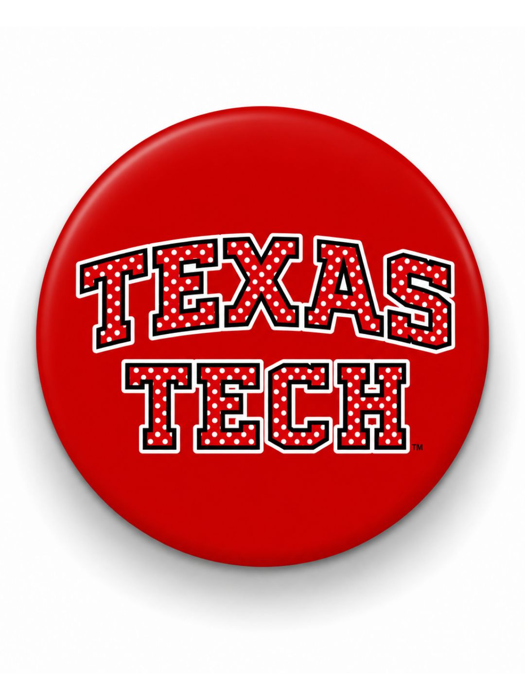 Polka Dot Game Day Button - Red