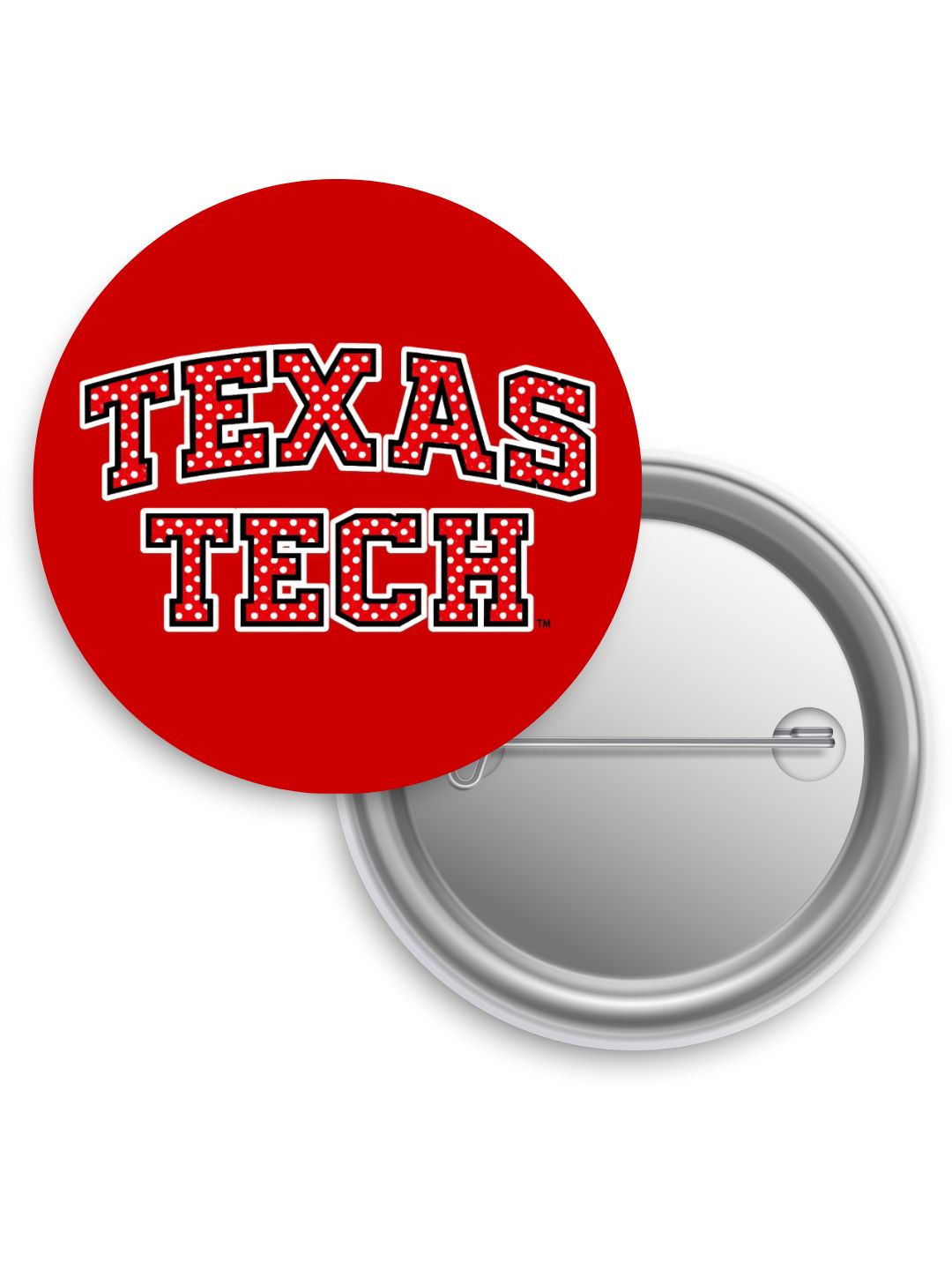 Polka Dot Game Day Button - Red