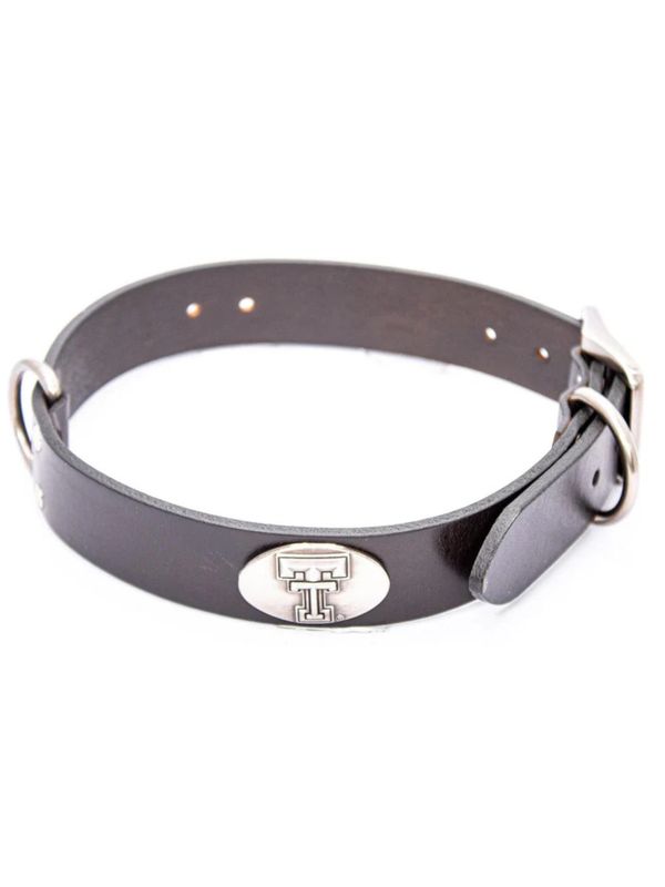 Concho Leather Dog Collar - Brown